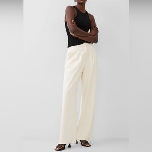 French Connection Cream Wide-Leg Trousers
